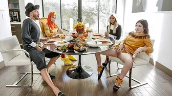 Step Family's Thanksgiving Orgy with Horny Stepmom and Step Siblings