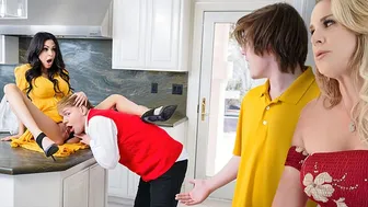 Jealous MILF Catches Friend Fucking Stepson & Seduces Hers For Revenge