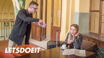 Skinny Tattooed Blonde Katrin Tequila Takes Huge Cock Abroad