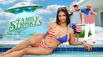 Alien Invasion Threesome Fucks Step Sister's Big Tits and Creampie