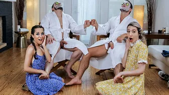 Horny Teens Worship Older Men's Oiled Muscles
