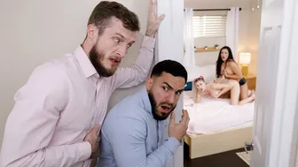 Busty Stepdaughter Alice Visby & Stepdad Brick Danger in Taboo Foursome