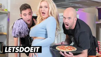Latina MILF Takes Double Anal from Hung Chefs in Kitchen Fuck Fest