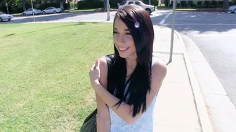 Naughty Amateur Mia Hurley Exposes Big Tits and Fucks Stranger for Cash