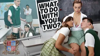 Shy Student's Crush Sparks Steamy Classroom Threesome with Selina & Jessie