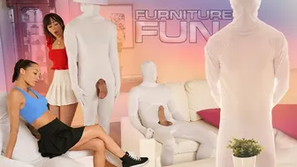 Furniture Fetish Fantasy Turns Into a Wild Orgy with Ebony Teens and Big Dicks