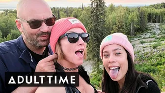 Passionate Outdoor Threesome Fuck With Redhead and Friends