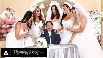 Furious MILF Brides Punish Wedding Planner With Rough Reverse Gangbang