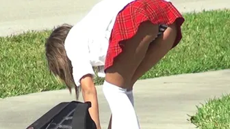 Young blonde schoolgirl Jessicka begs for hard POV cock