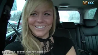 Blonde Amateur Bibi Gets Fucked Hard in Car with Public Cumshot