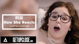 Nerdy Brunette Leana Lovings Moans Through Cowgirl Ride and Intense Foreplay