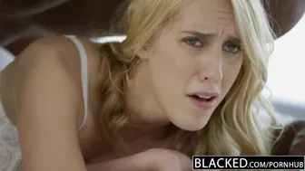 Blonde Babe Cadence Lux Settles Boyfriend's Debt with Interracial Cock Ride