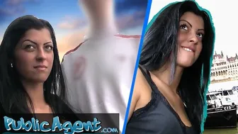 Brunette babe gets fucked by stranger in hotel while boyfriend waits outside