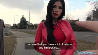 Tattooed Brunette with Big Tits Gets Rough Outdoor Fuck