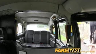 Cute British brunette rides thick cock for cash in public car encounter