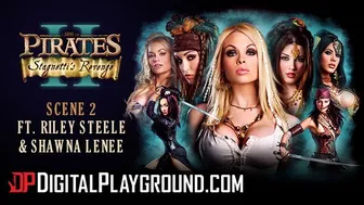 Pirates XXX Parody: Blonde Threesome with Jesse Jane & Riley Steele