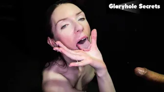 Brunette Babe Takes Multiple Cocks at Gloryhole