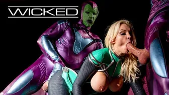 Captain Marvel Overwhelmed by Two Alien Invaders in Intense Threesome