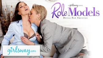 Mature Lesbian Gives Aidra Fox a Power Suit and Feels Her Up