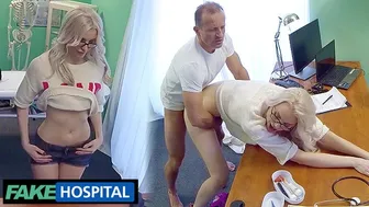 Tall blonde English babe gets creampied by foreign doctor in roleplay fantasy
