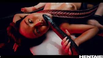 Rae Lil Black and Jia Lissa's Wild Hentai Monster Fuck Ends in Creampie