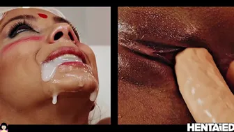 Squirt Queen Takes Relentless Double Penetration and Bukkake Creampie