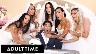 Big Titty MILF Brides Dominate Wedding Planner in Reverse Gangbang