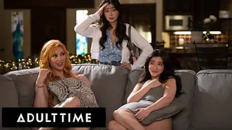 Horny Stepmom Catches Stepdaughter's Bully for Wild Lesbian Threesome