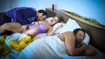 Sneaky Stepson Fucks Tempting Stepmom While Stepdad Sleeps Nearby