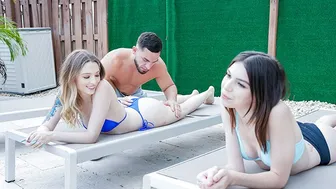 Passionate threesome with gorgeous babe, best friend, and boyfriend