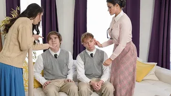 Strict Religious Stepmoms Trade Rebellious Stepsons for Disciplinary Pleasure