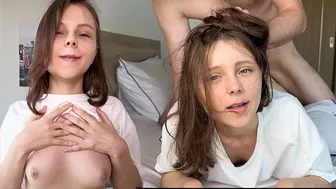 Innocent Brunette Secretly Rides Her Boyfriend's Best Friend's Cock
