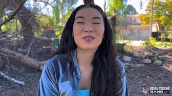 Bubble Butt Asian Teen Kimmy Kimm Flashes and Fucks with Wild Passion