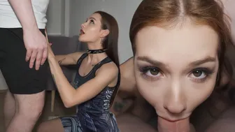 Drooling Goth Teen Takes Rough Skull-Fucking Throatpie in Sloppy POV