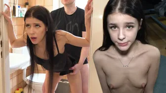 Petite Brunette Sophie Weber Endures Rough Hardcore Fuck Before Party