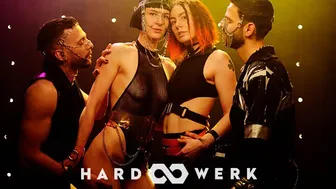 Wild orgy with redheads and brunettes in a German sex club