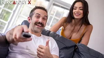 Magic remote turns Scarlett Alexis into a submissive slut for Donnie Rock
