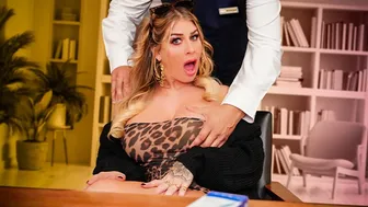 Blonde milf seduces her stepson with her big tits and big butt for better grades