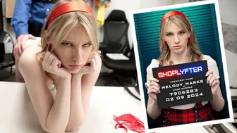 Innocent Blonde Teen Caught Shoplifting By Mall Cop For Rough Backroom Punishment