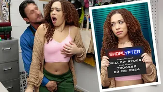 Naughty Mall Cop Teaches Hairy Teen Rough Dildo Punishment