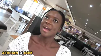 Ebony girlfriend takes big cock from her American boyfriend in rough POV