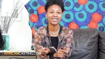 Ebony girl with big tits and ass sucks dick and fucks outside