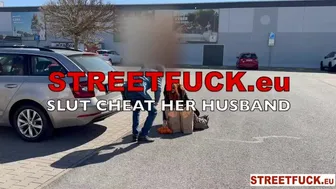 Redhead slut with big ass fucks in public and moans loudly