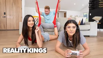 Eliza Ibarra teases Van with her tight pussy as his girlfriend games