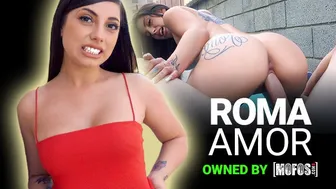 Cute brunette Roma Amor sucks and fucks her ex's friend outdoors