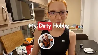 Stranger fucks petite redhead with glasses outdoors