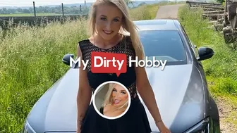 Blonde teen Taiga LaLoca gets horny outdoors and takes a big dick in public