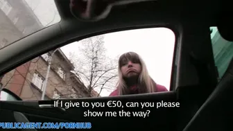 Petite blonde nympho Gina gets fucked in a car POV