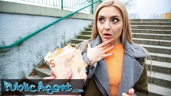 Russian blonde Caty Kiss enjoys a big cock in public