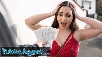 He pays to see her big natural tits in public
